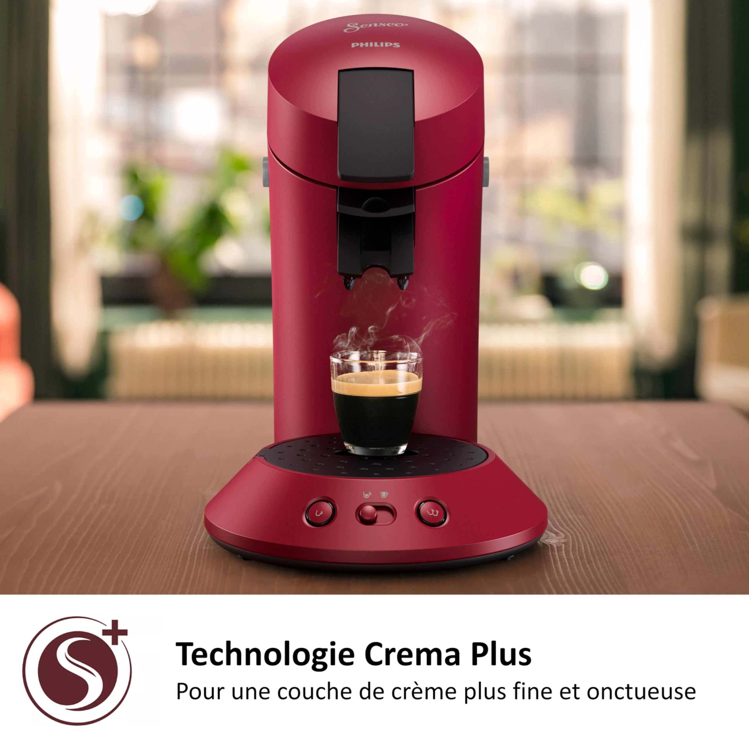 SENSEO Original Plus Machine à Café à Dosettes, Rouge CSA210/91